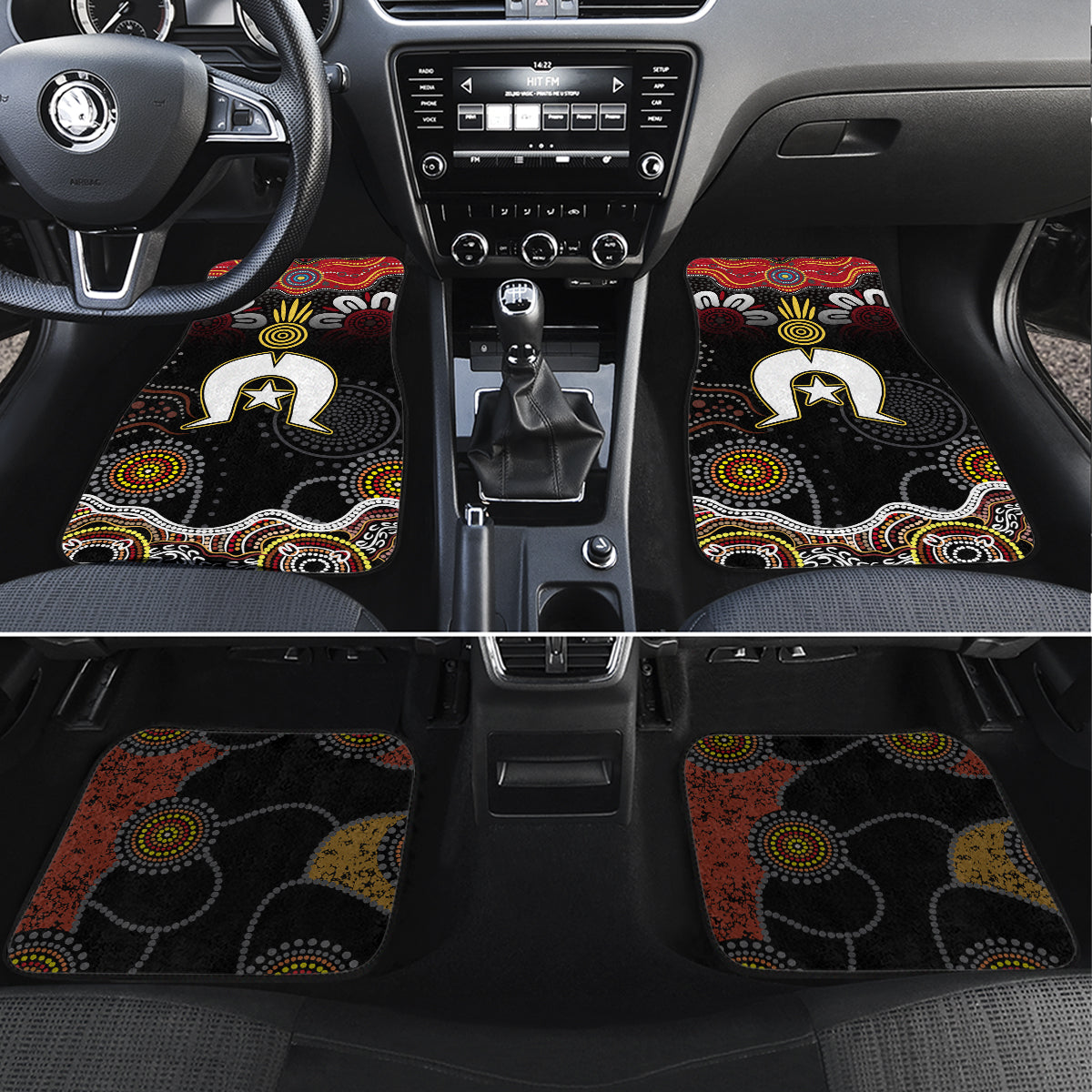 Torest Trait Islands Mix Aboriginal Pattern Car Mats - Wonder Print Shop