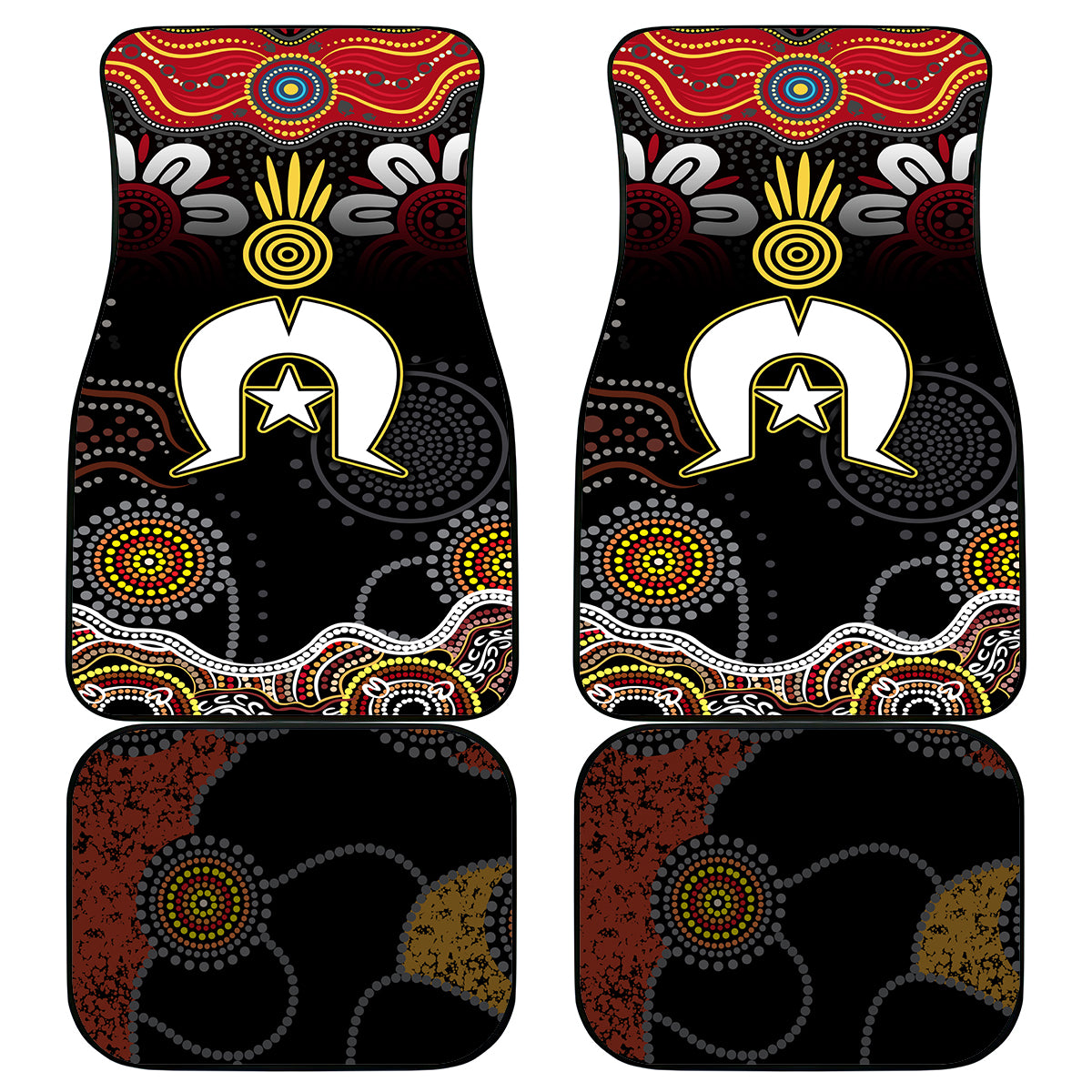 Torest Trait Islands Mix Aboriginal Pattern Car Mats - Wonder Print Shop