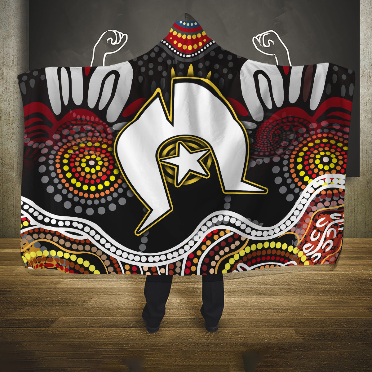Torest Trait Islands Mix Aboriginal Pattern Hooded Blanket