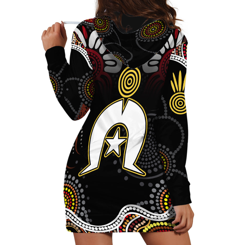 Torest Trait Islands Mix Aboriginal Pattern Hoodie Dress - Wonder Print Shop