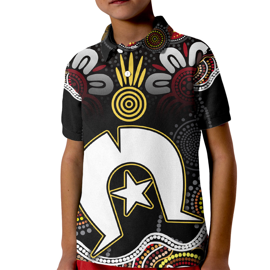 Torest Trait Islands Mix Aboriginal Pattern Kid Polo Shirt - Wonder Print Shop
