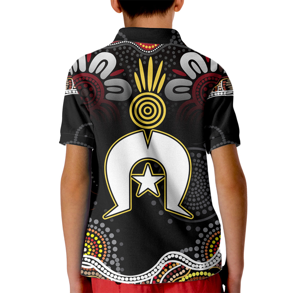 Torest Trait Islands Mix Aboriginal Pattern Kid Polo Shirt - Wonder Print Shop