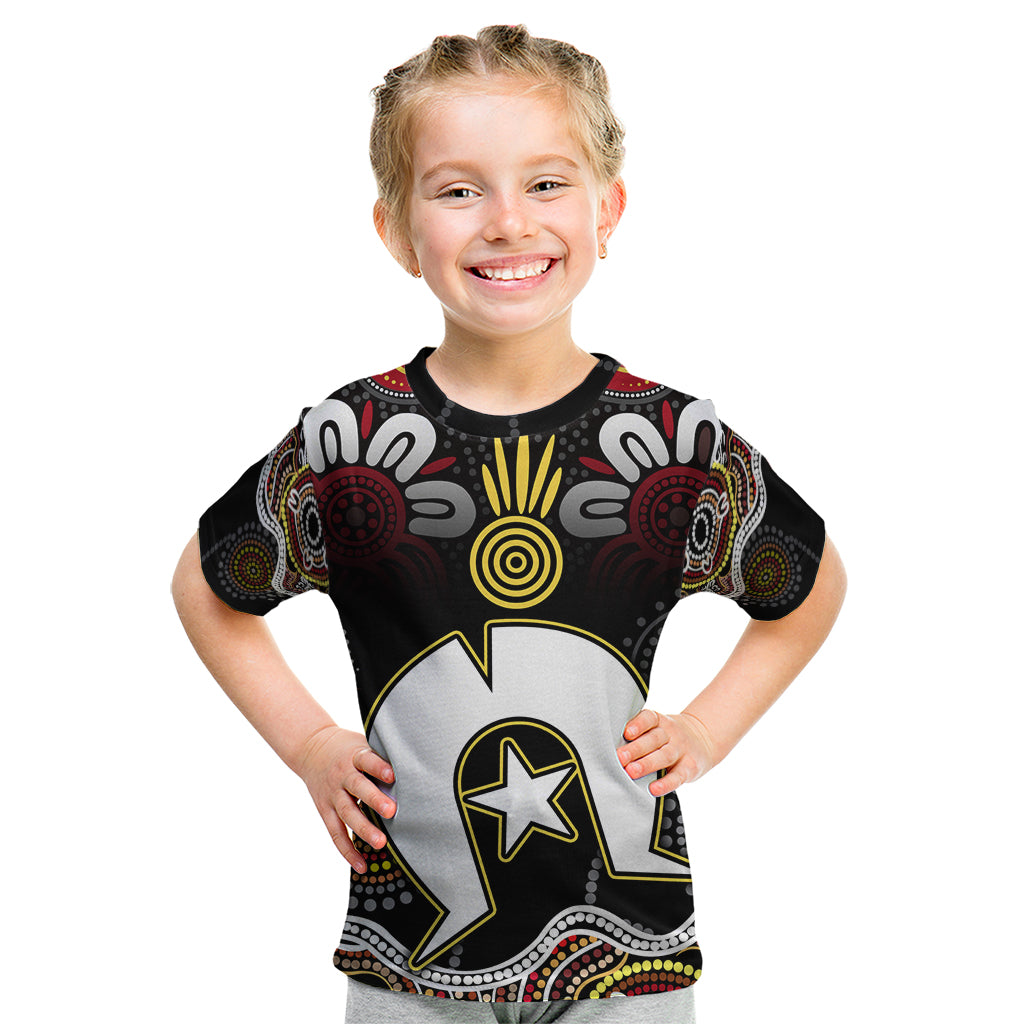 Torest Trait Islands Mix Aboriginal Pattern Kid T Shirt - Wonder Print Shop