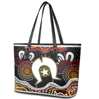 Torest Trait Islands Mix Aboriginal Pattern Leather Tote Bag - Wonder Print Shop