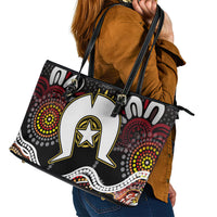 Torest Trait Islands Mix Aboriginal Pattern Leather Tote Bag - Wonder Print Shop