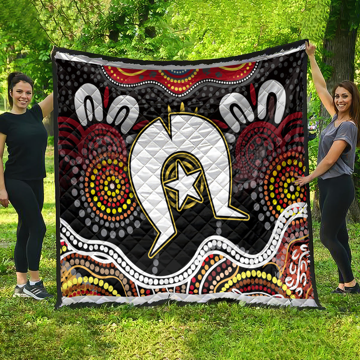 Torest Trait Islands Mix Aboriginal Pattern Quilt - Wonder Print Shop