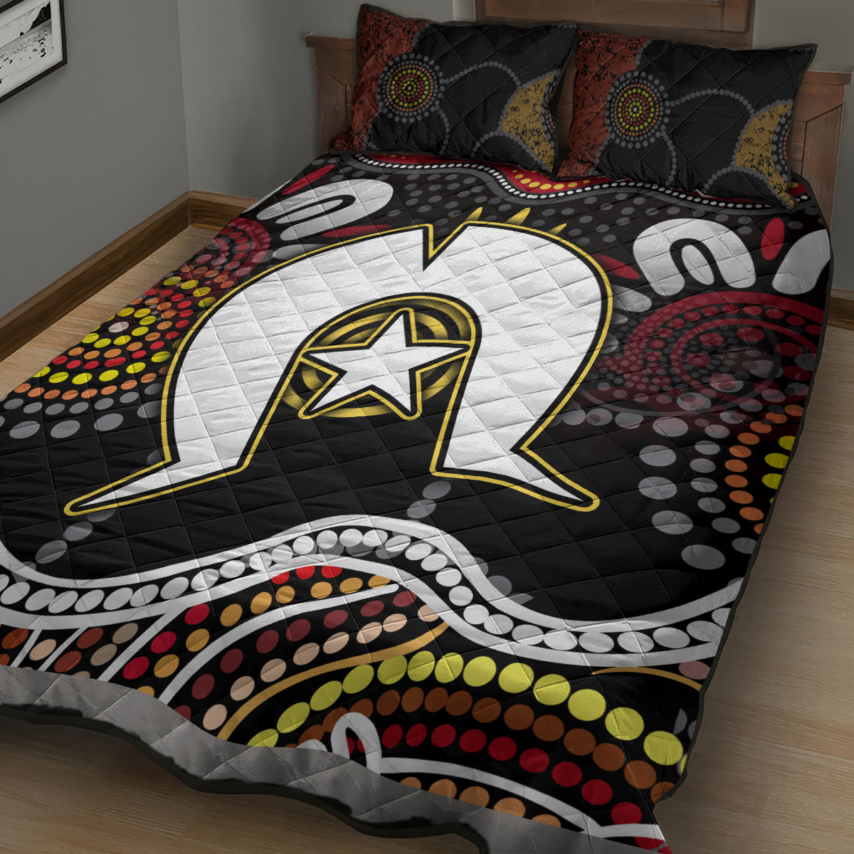 Torest Trait Islands Mix Aboriginal Pattern Quilt Bed Set - Wonder Print Shop