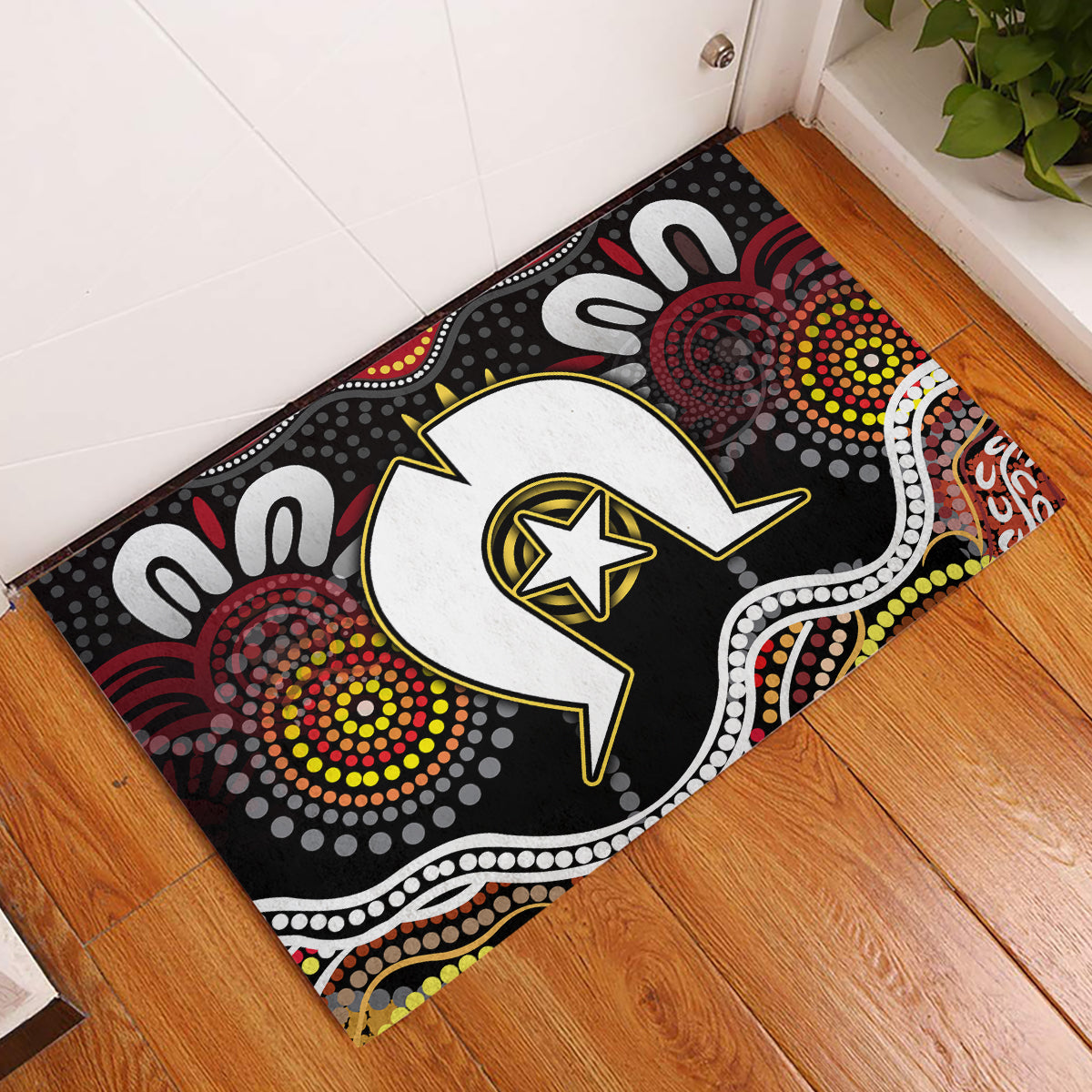 Torest Trait Islands Mix Aboriginal Pattern Rubber Doormat - Wonder Print Shop