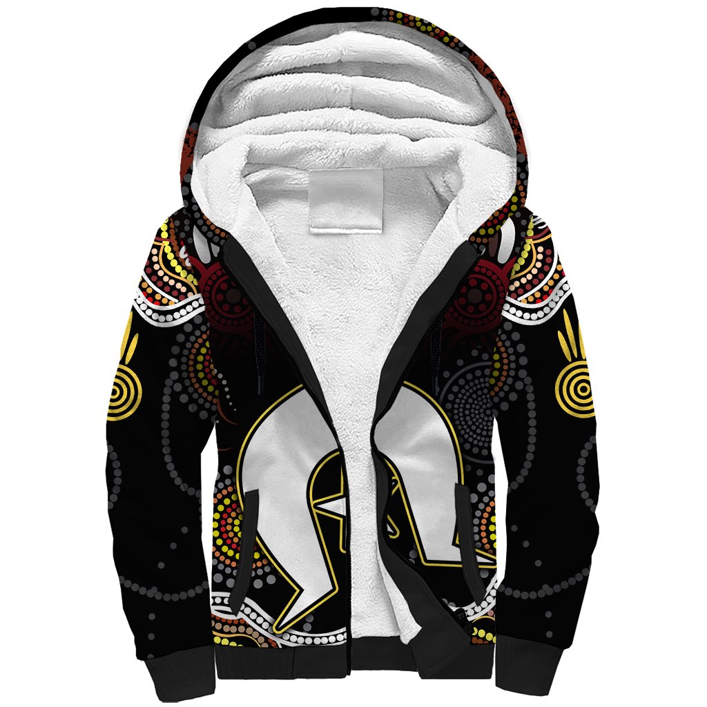 Torest Trait Islands Mix Aboriginal Pattern Sherpa Hoodie - Wonder Print Shop