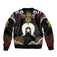 Torest Trait Islands Mix Aboriginal Pattern Sleeve Zip Bomber Jacket - Wonder Print Shop