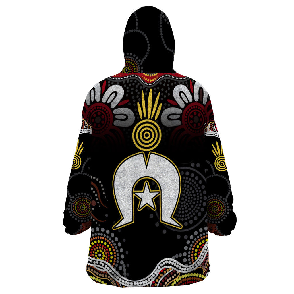 Torest Trait Islands Mix Aboriginal Pattern Wearable Blanket Hoodie - Wonder Print Shop