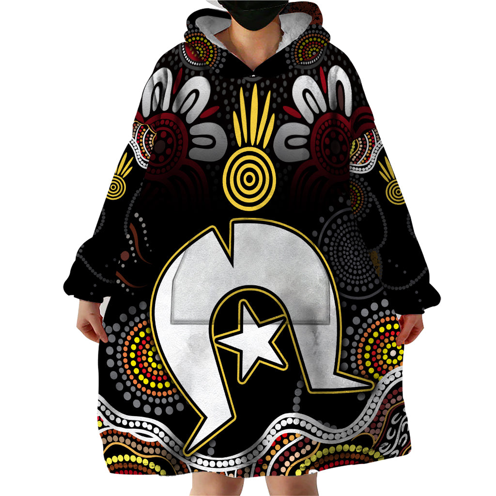 Torest Trait Islands Mix Aboriginal Pattern Wearable Blanket Hoodie - Wonder Print Shop