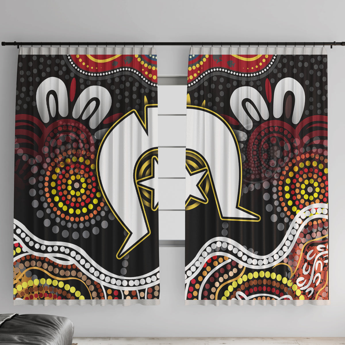 Torest Trait Islands Mix Aboriginal Pattern Window Curtain - Wonder Print Shop