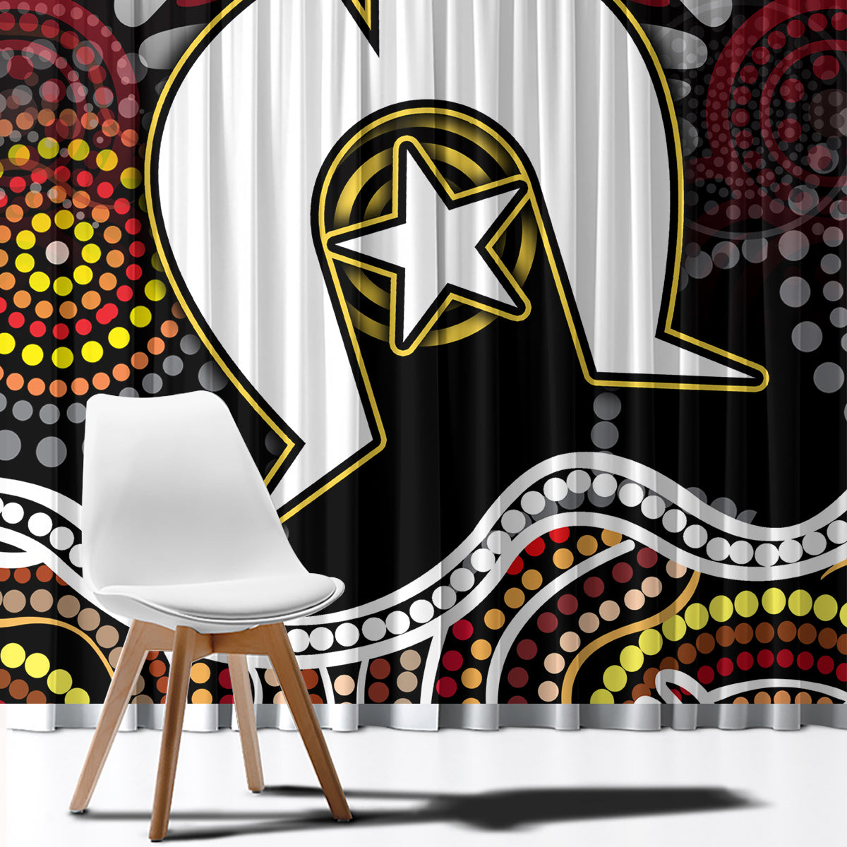 Torest Trait Islands Mix Aboriginal Pattern Window Curtain - Wonder Print Shop