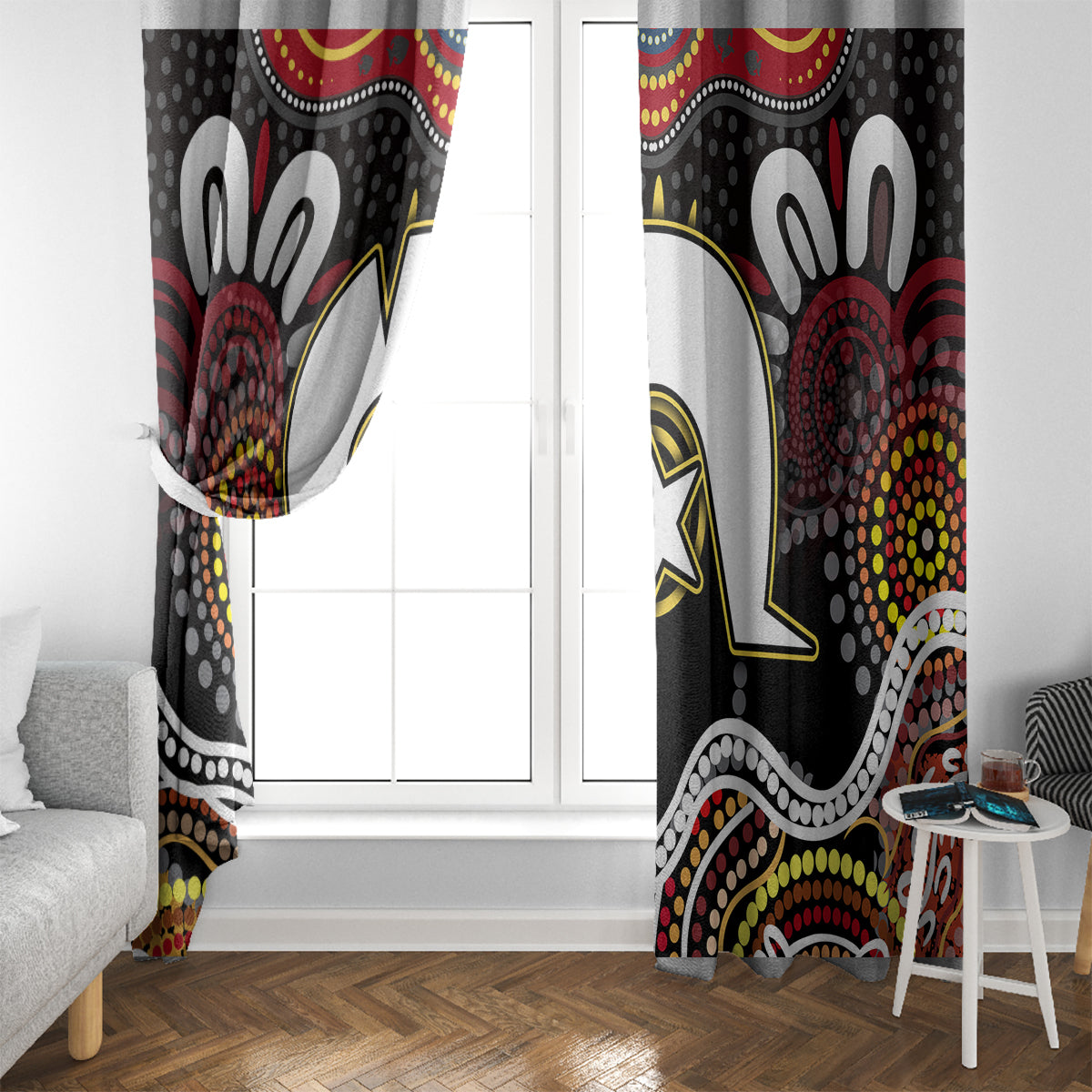 Torest Trait Islands Mix Aboriginal Pattern Window Curtain - Wonder Print Shop