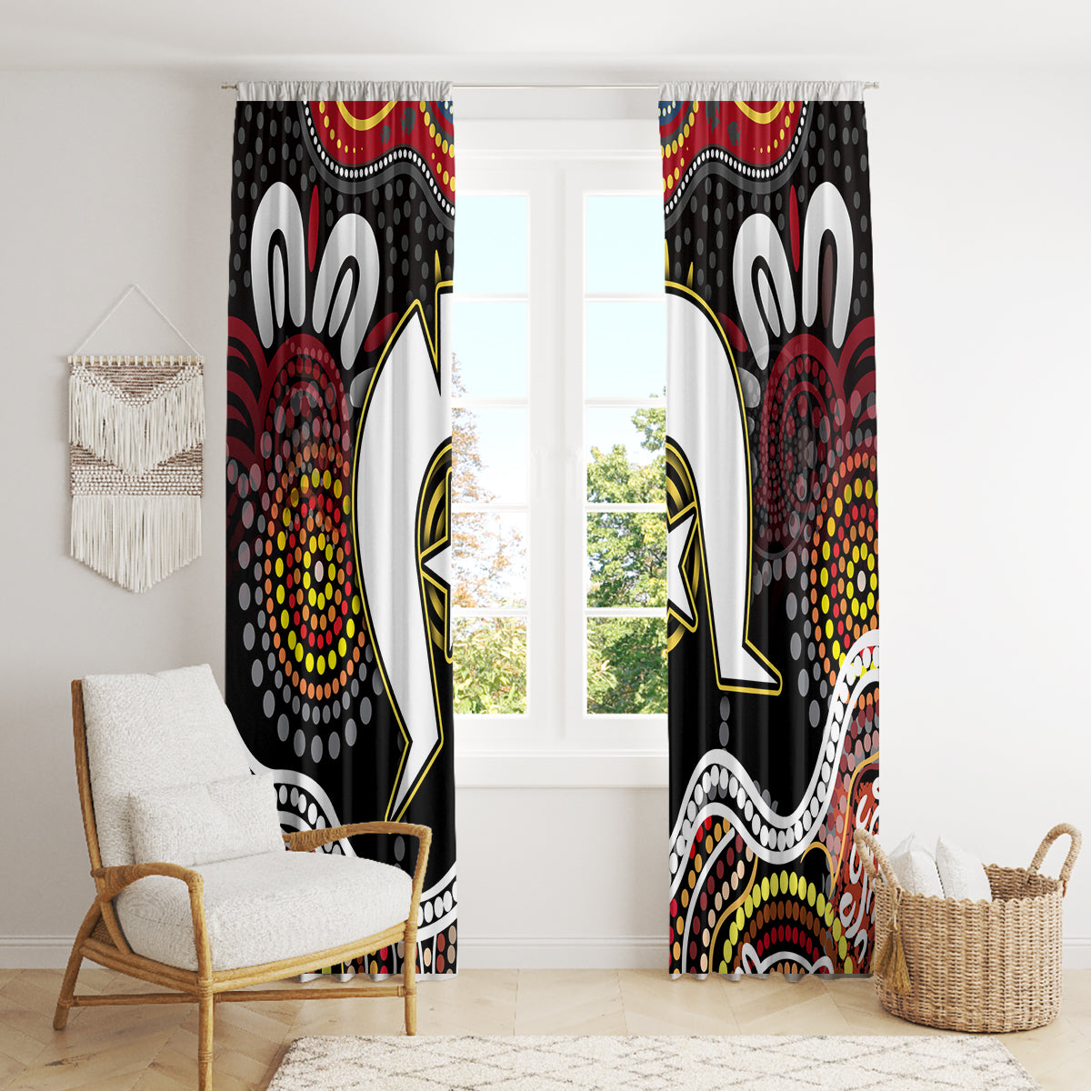 Torest Trait Islands Mix Aboriginal Pattern Window Curtain - Wonder Print Shop