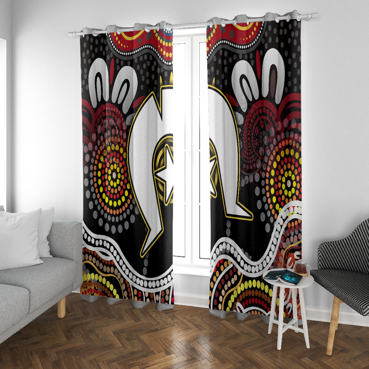 Torest Trait Islands Mix Aboriginal Pattern Window Curtain - Wonder Print Shop