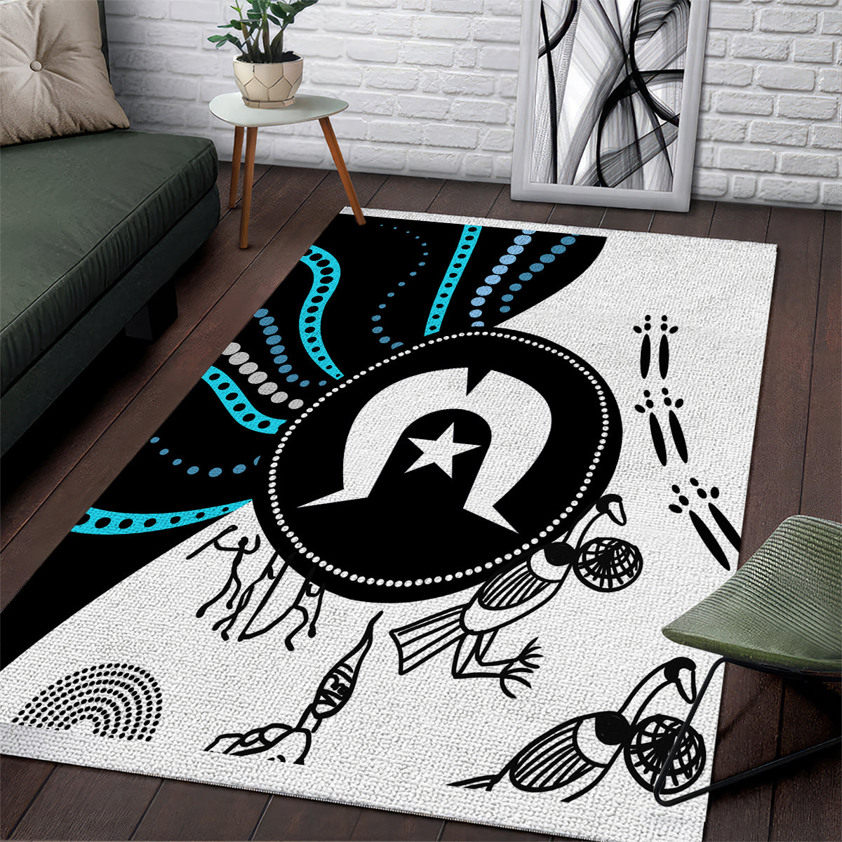 Aboriginal Pattern Torest  Strait Island Area Rug - Wonder Print Shop