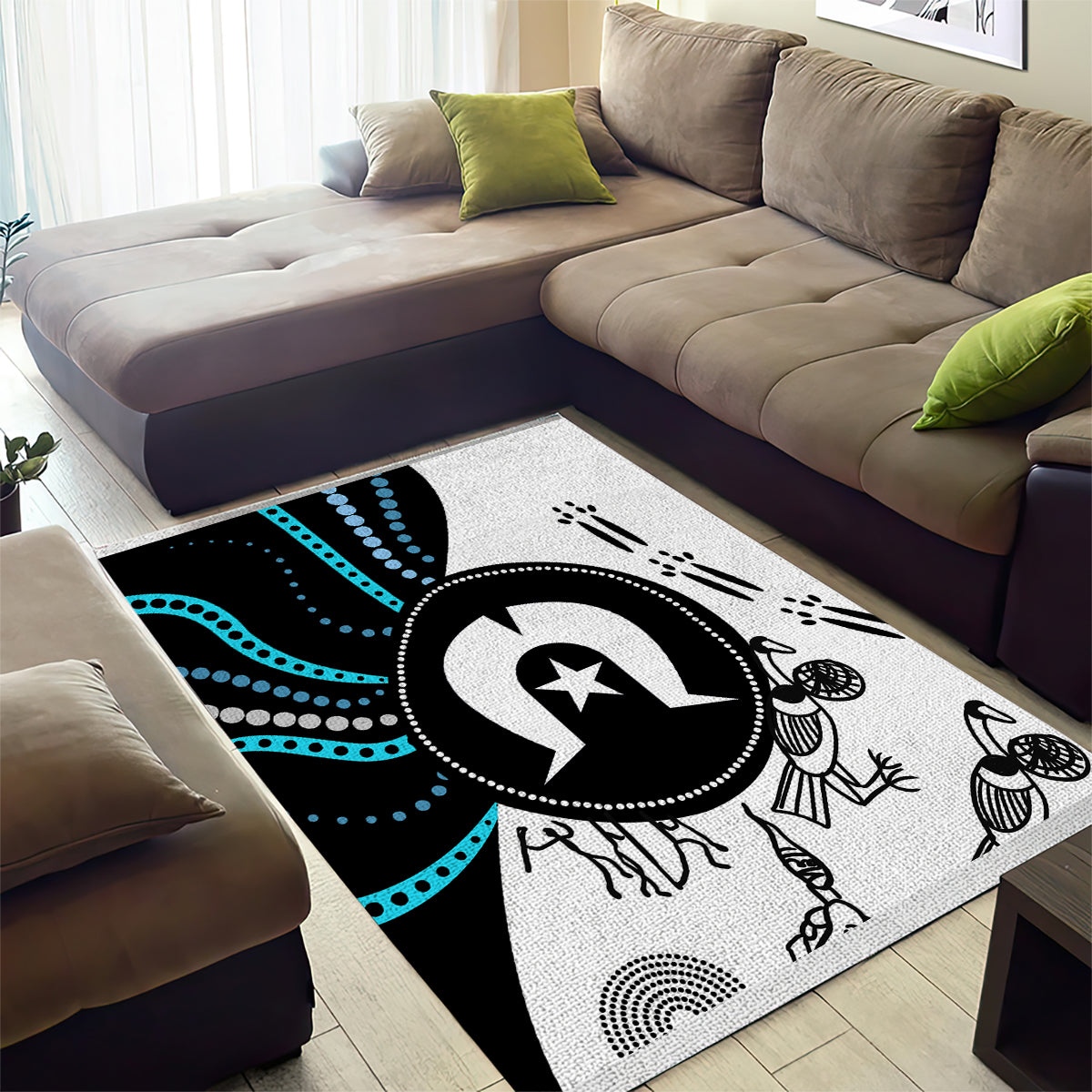 Aboriginal Pattern Torest  Strait Island Area Rug - Wonder Print Shop