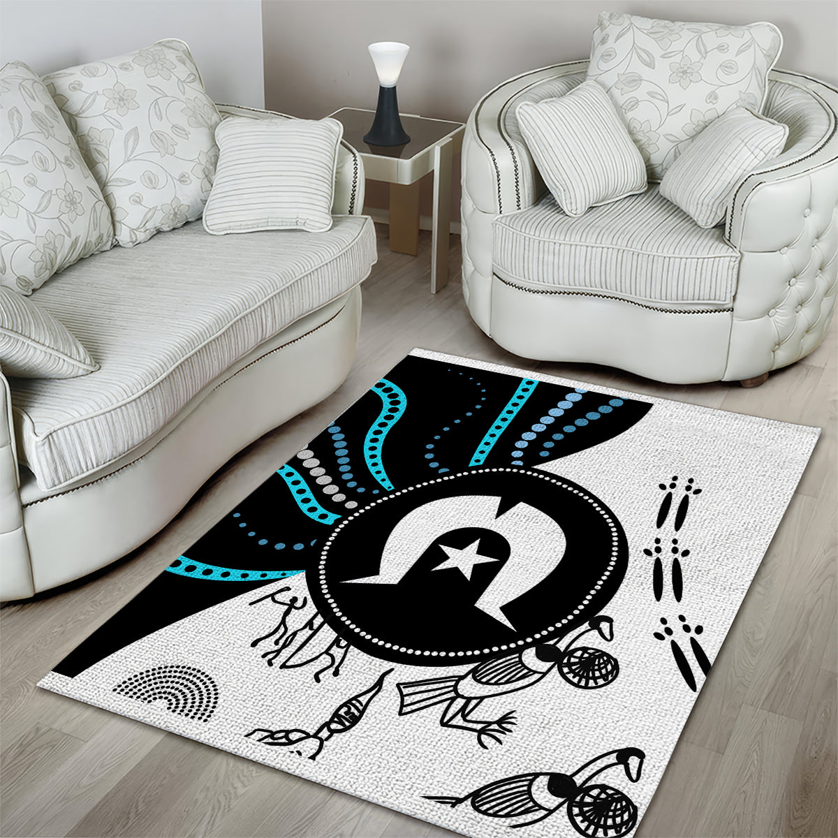 Aboriginal Pattern Torest  Strait Island Area Rug - Wonder Print Shop