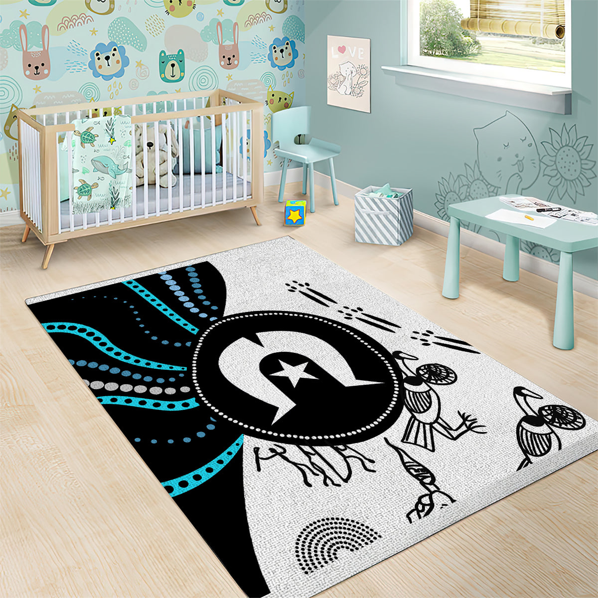 Aboriginal Pattern Torest  Strait Island Area Rug - Wonder Print Shop