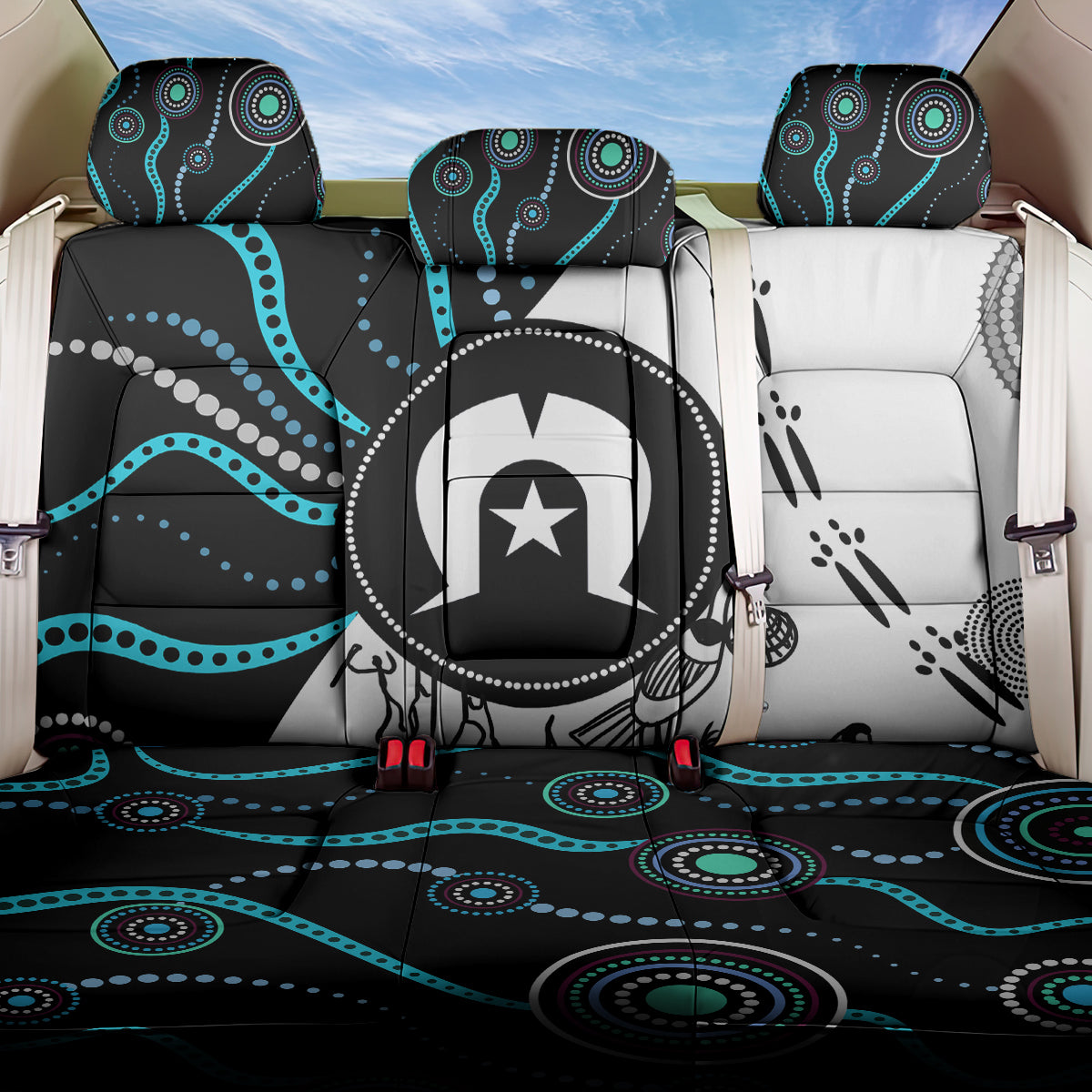 Aboriginal Pattern Torest Strait Island Back Car Seat Cover - Wonder Print Shop