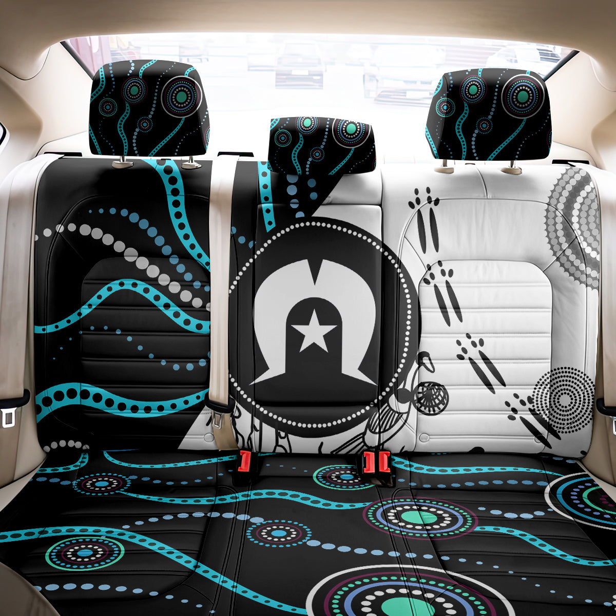 Aboriginal Pattern Torest Strait Island Back Car Seat Cover - Wonder Print Shop