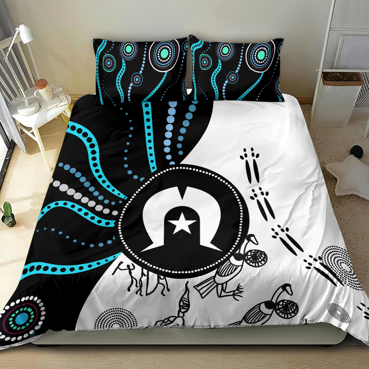 Aboriginal Pattern Torest  Strait Island Bedding Set - Wonder Print Shop