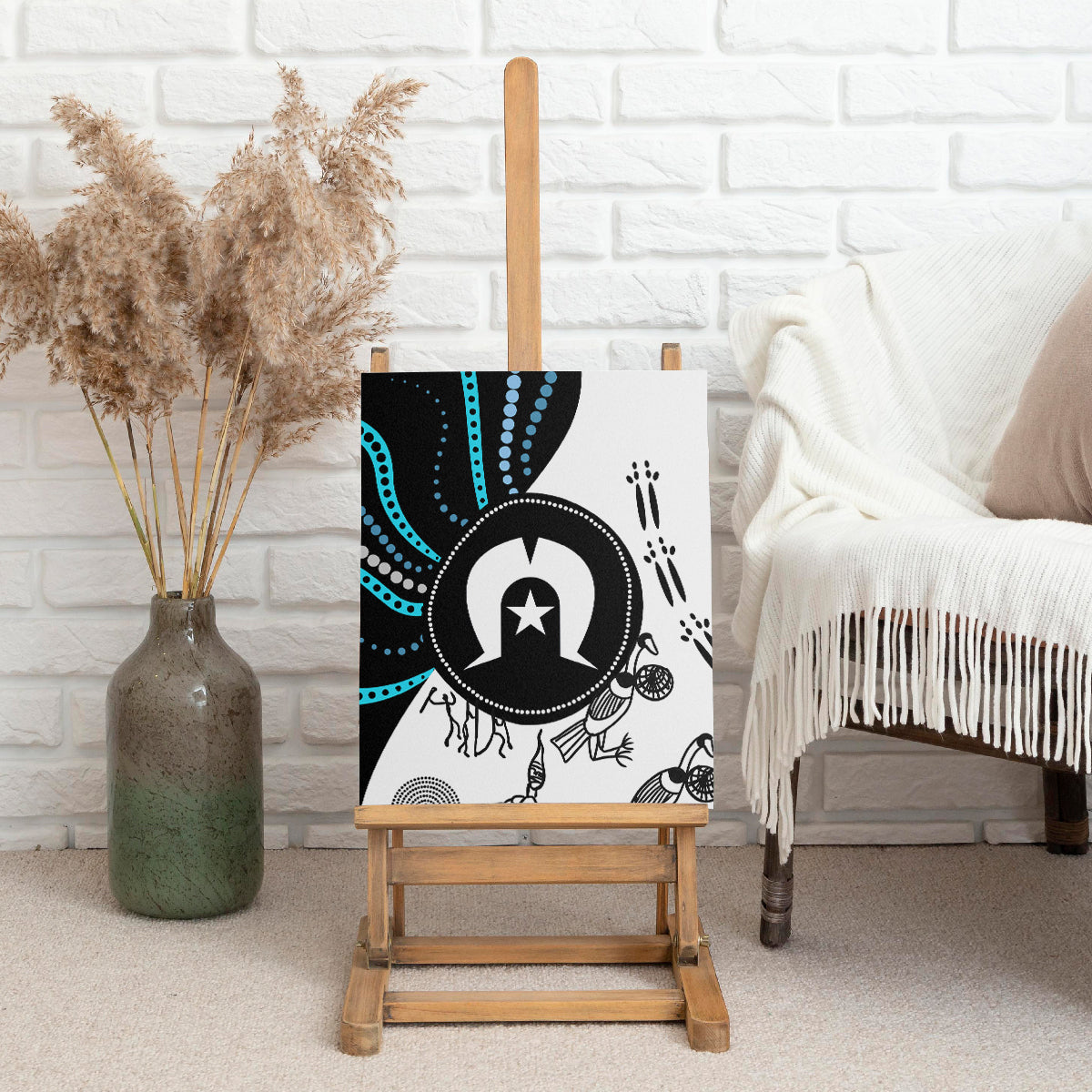 Aboriginal Pattern Torest  Strait Island Canvas Wall Art - Wonder Print Shop