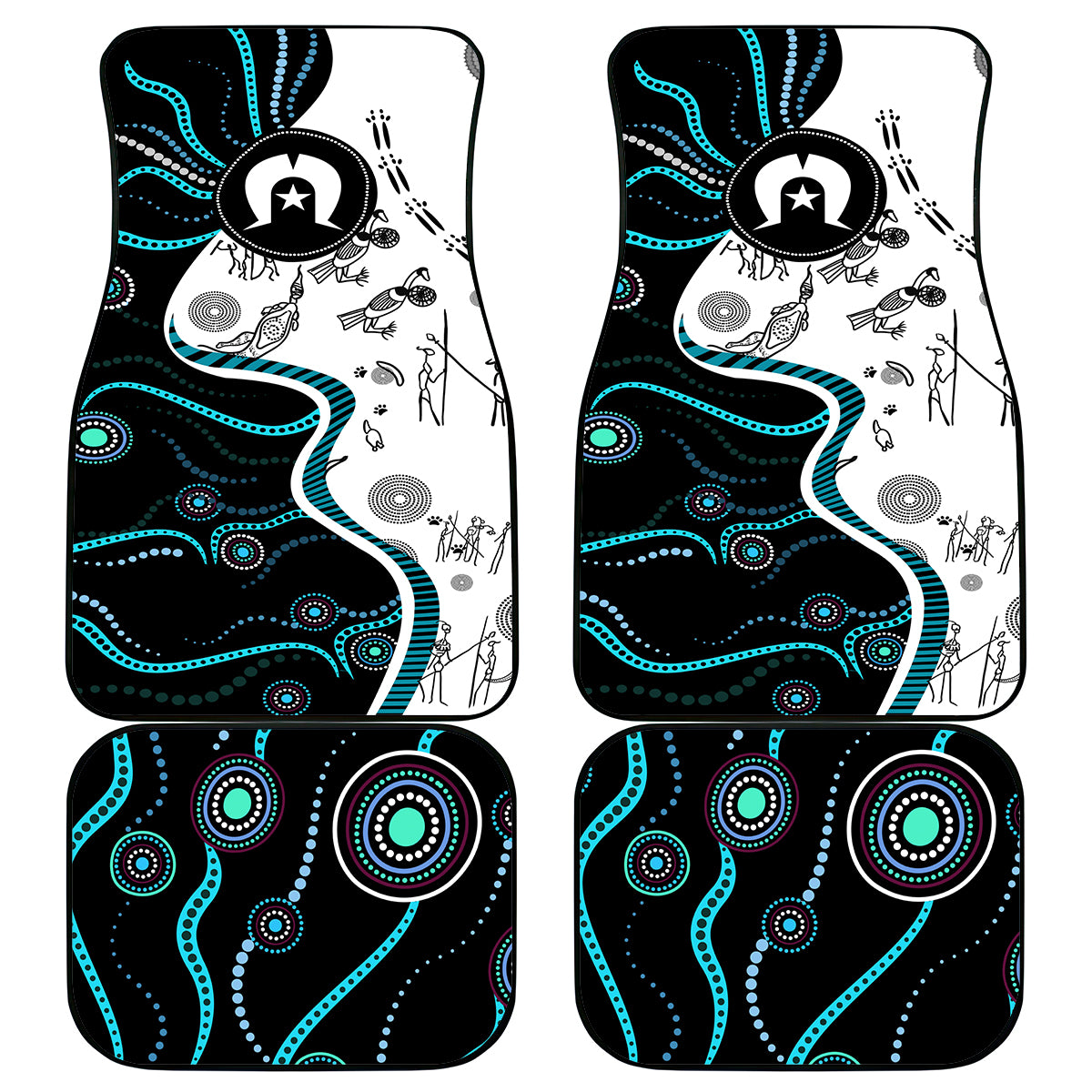 Aboriginal Pattern Torest  Strait Island Car Mats - Wonder Print Shop