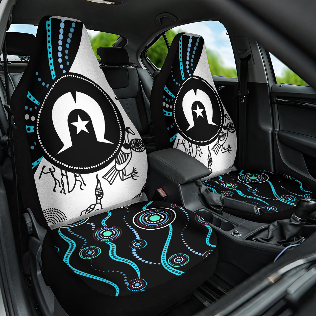 Aboriginal Pattern Torest  Strait Island Car Seat Cover - Wonder Print Shop
