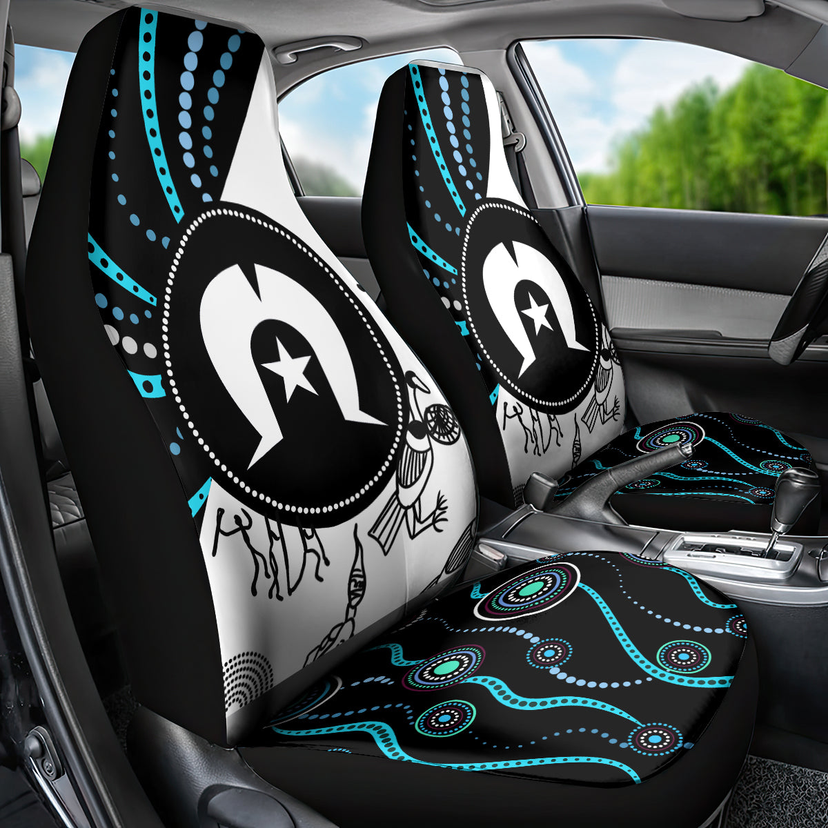 Aboriginal Pattern Torest  Strait Island Car Seat Cover - Wonder Print Shop