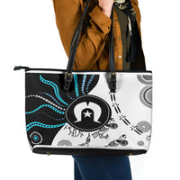 Aboriginal Pattern Torest  Strait Island Leather Tote Bag - Wonder Print Shop