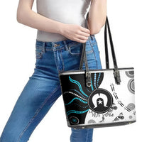Aboriginal Pattern Torest  Strait Island Leather Tote Bag - Wonder Print Shop