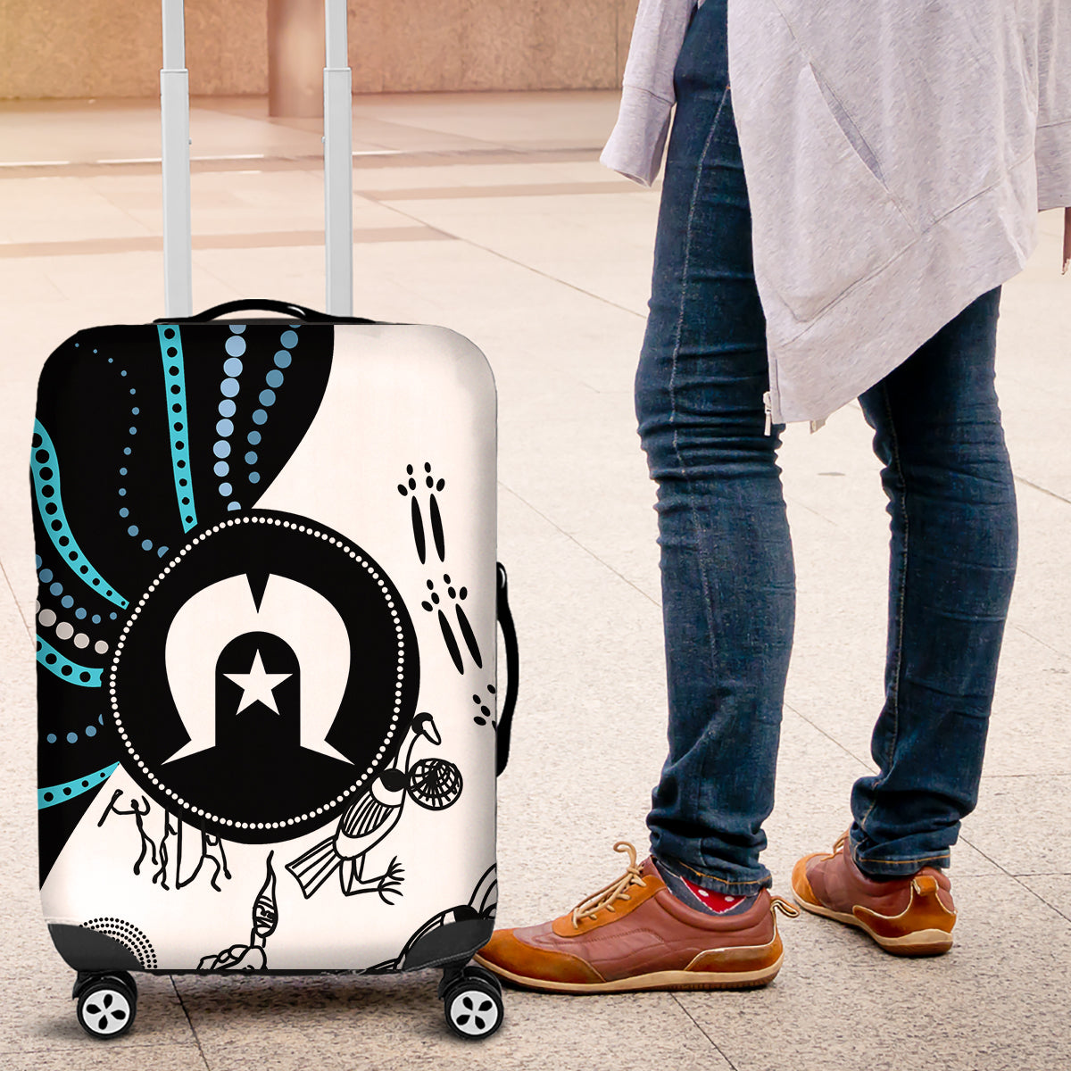 Aboriginal Pattern Torest  Strait Island Luggage Cover - Wonder Print Shop