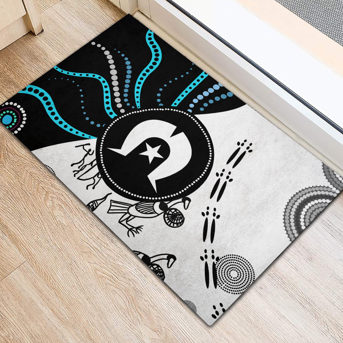 Aboriginal Pattern Torest  Strait Island Rubber Doormat - Wonder Print Shop
