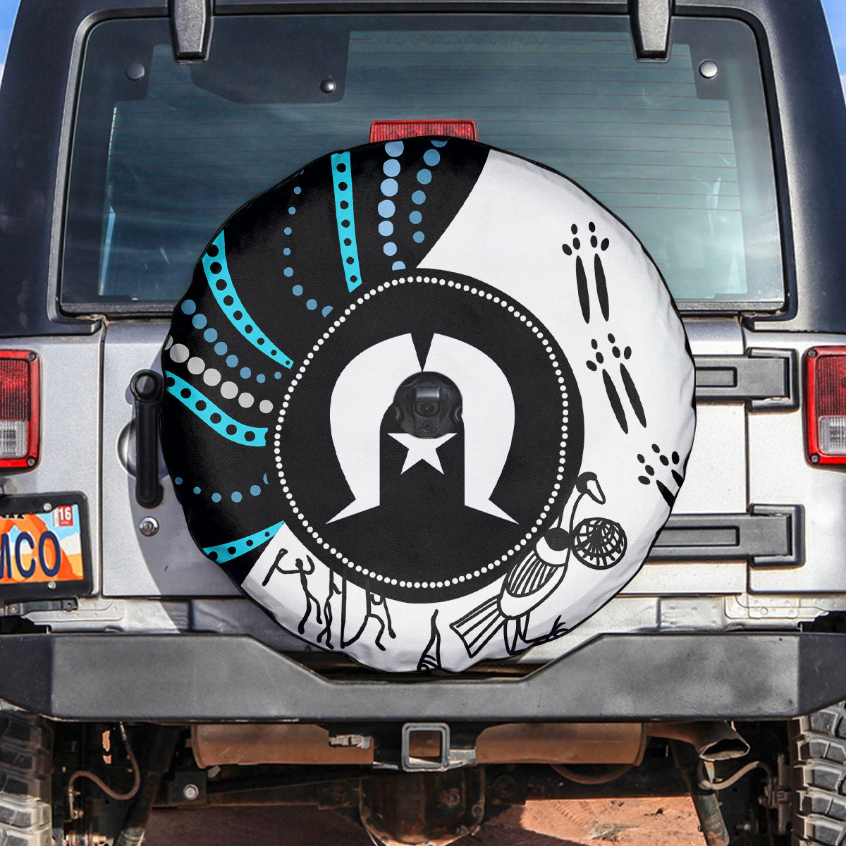 Aboriginal Pattern Torest  Strait Island Spare Tire Cover - Wonder Print Shop