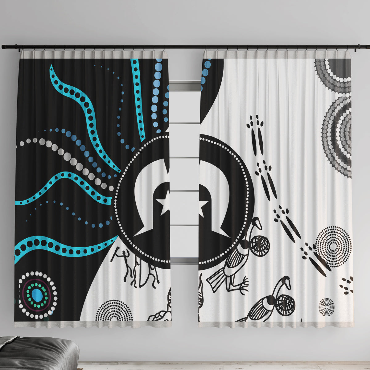 Aboriginal Pattern Torest  Strait Island Window Curtain - Wonder Print Shop