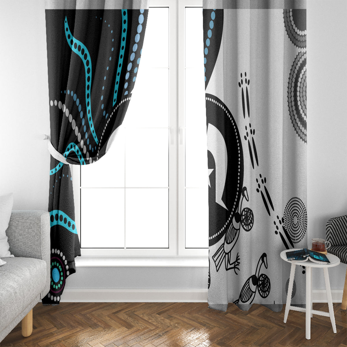 Aboriginal Pattern Torest  Strait Island Window Curtain - Wonder Print Shop
