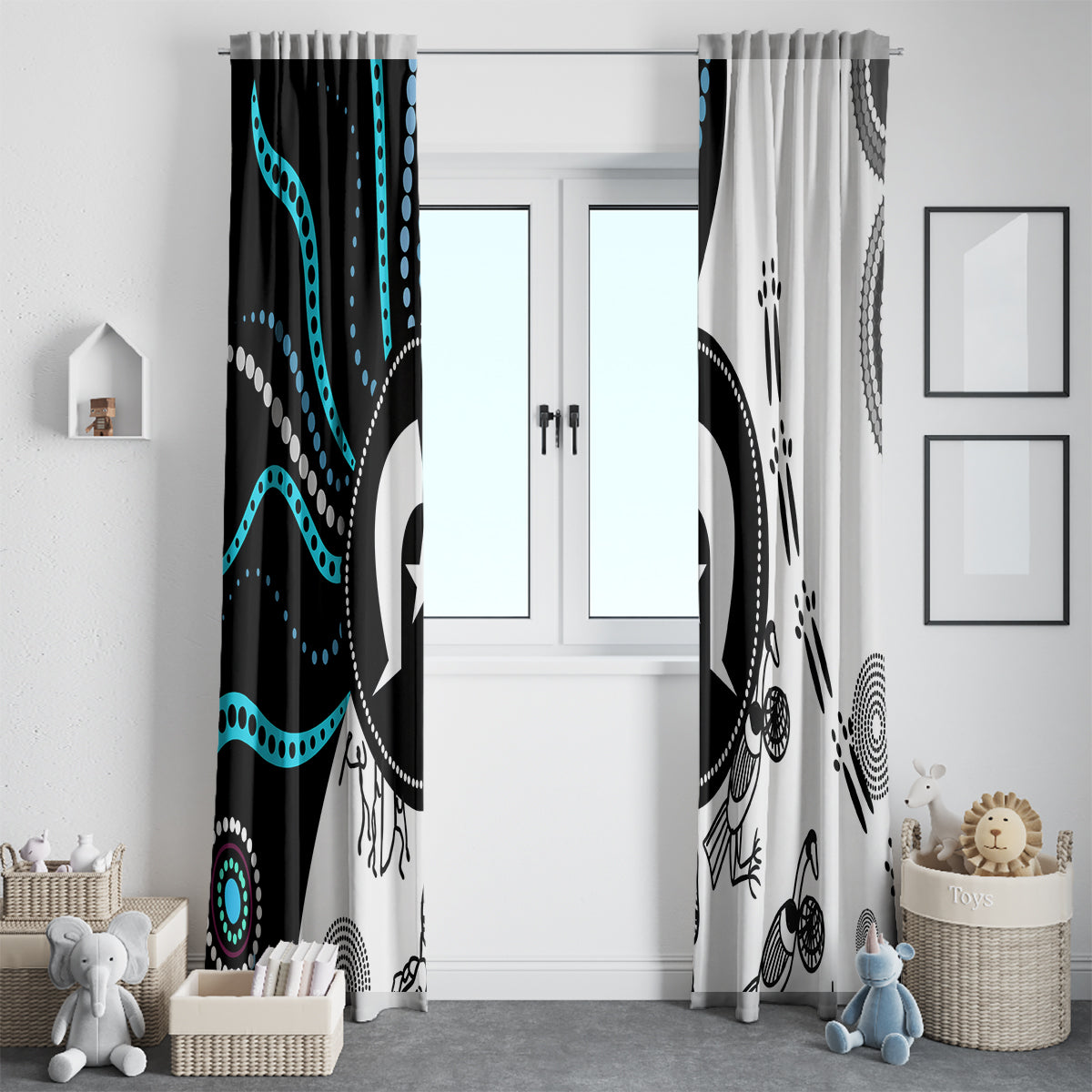 Aboriginal Pattern Torest  Strait Island Window Curtain - Wonder Print Shop