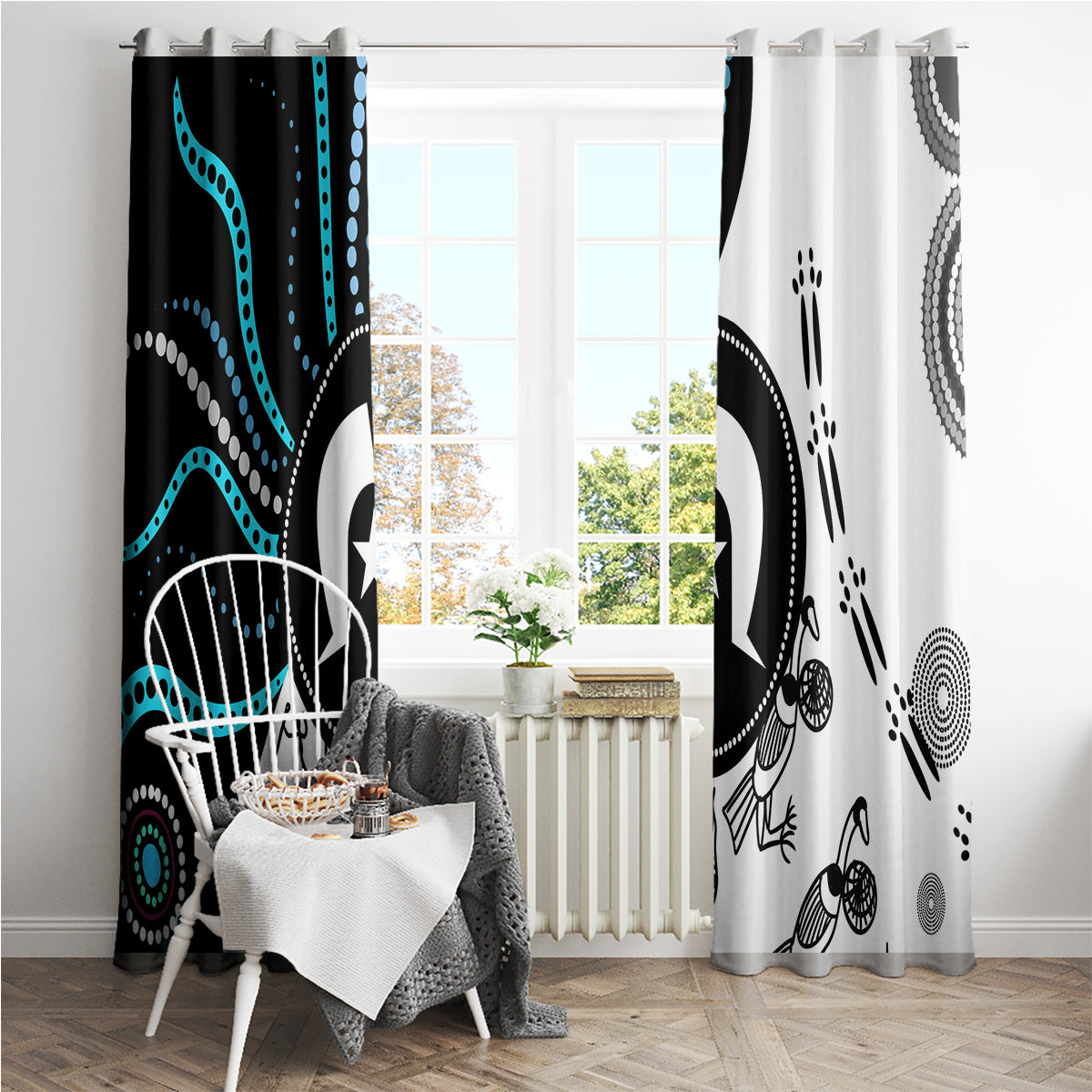 Aboriginal Pattern Torest  Strait Island Window Curtain - Wonder Print Shop