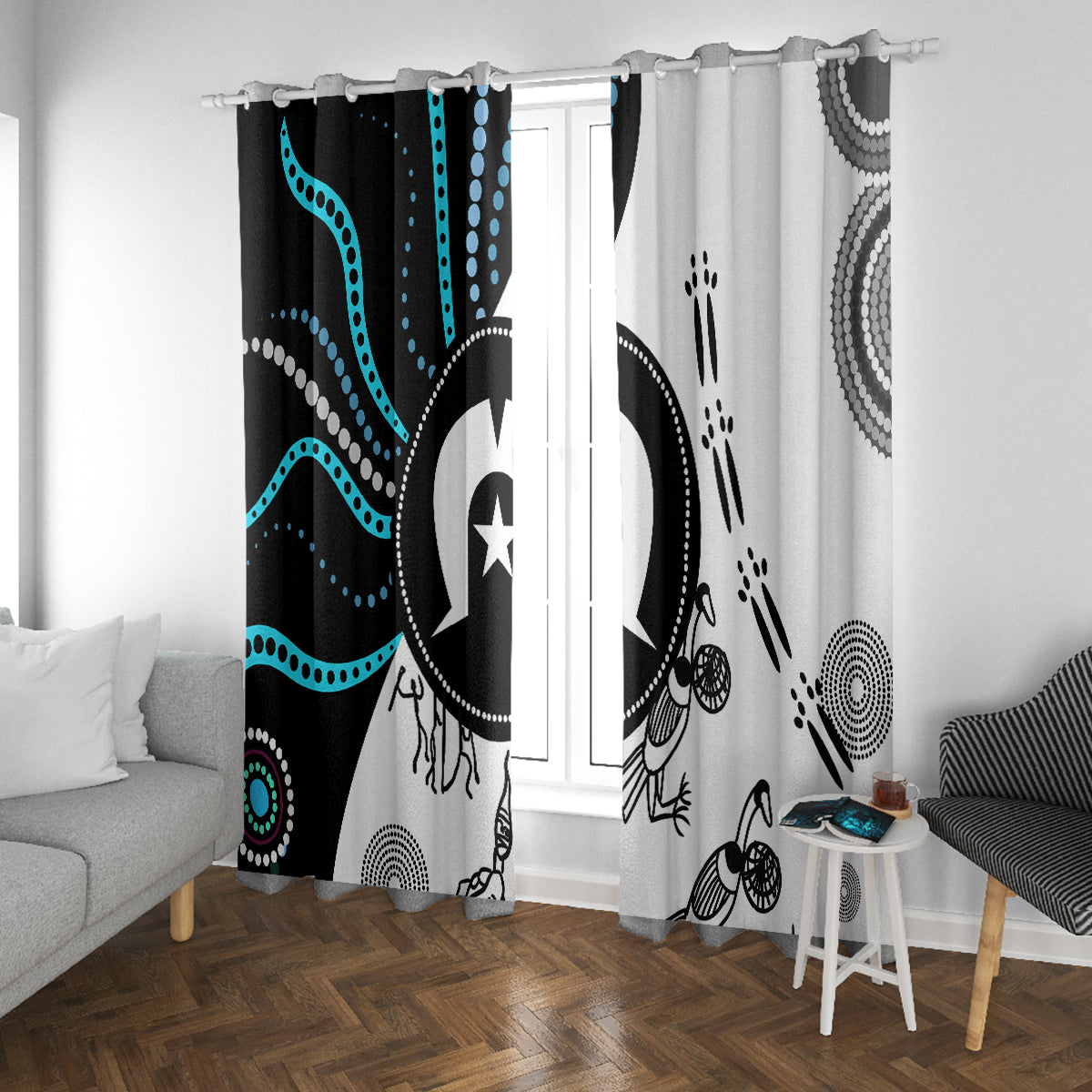 Aboriginal Pattern Torest  Strait Island Window Curtain - Wonder Print Shop
