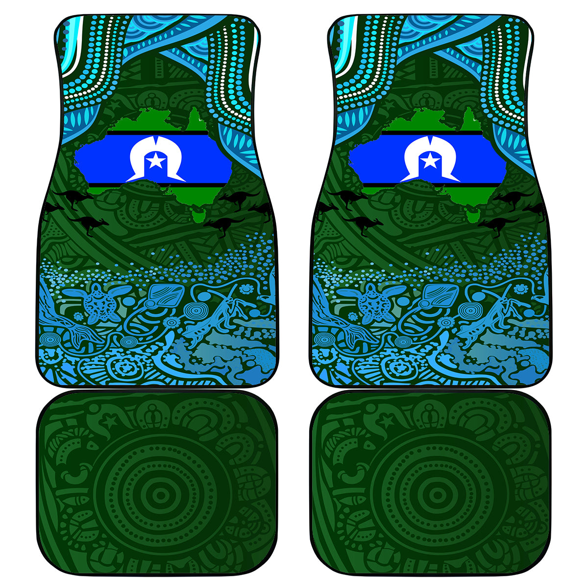 Torest Trait Islands Mix Aboriginal Pattern Car Mats - Wonder Print Shop