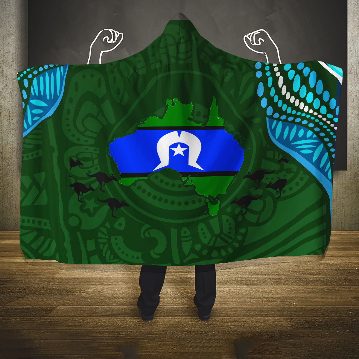 Torest Trait Islands Mix Aboriginal Pattern Hooded Blanket