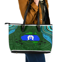 Torest Trait Islands Mix Aboriginal Pattern Leather Tote Bag - Wonder Print Shop