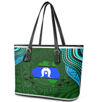 Torest Trait Islands Mix Aboriginal Pattern Leather Tote Bag - Wonder Print Shop