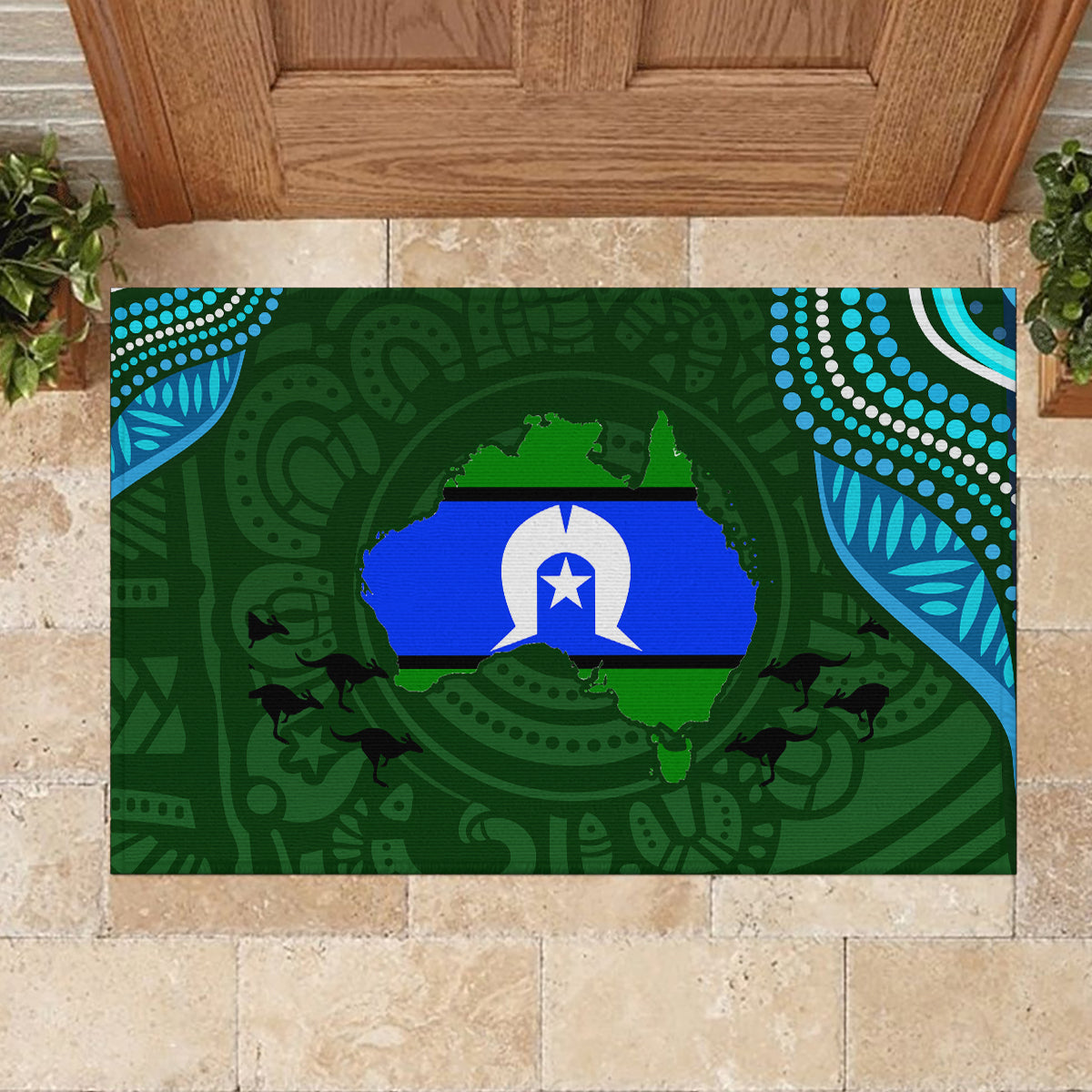 Torest Trait Islands Mix Aboriginal Pattern Rubber Doormat - Wonder Print Shop
