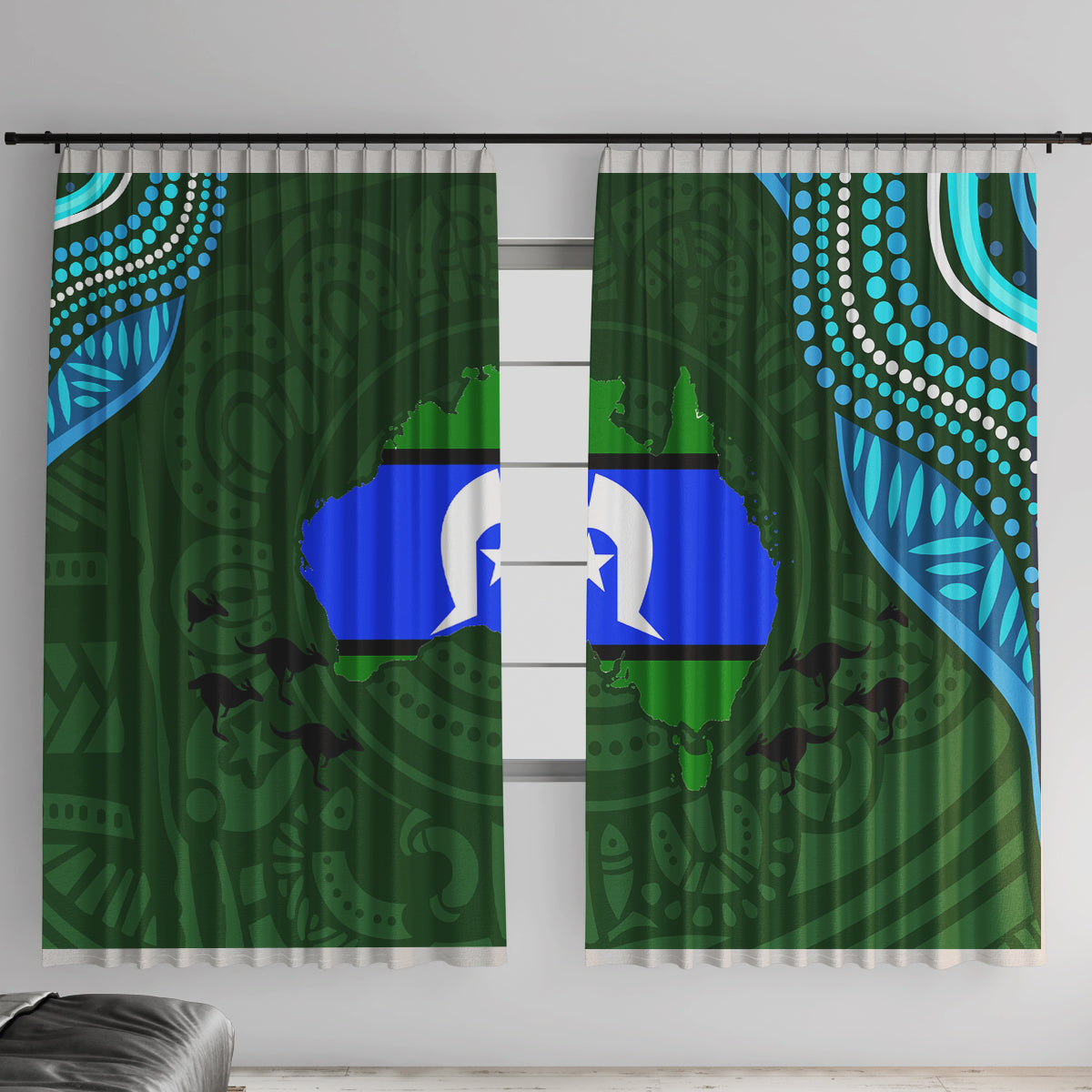 Torest Trait Islands Mix Aboriginal Pattern Window Curtain - Wonder Print Shop