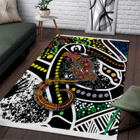 Aboriginal Lizzard Pattern Dot Art Area Rug - Wonder Print Shop