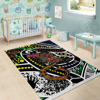 Aboriginal Lizzard Pattern Dot Art Area Rug - Wonder Print Shop